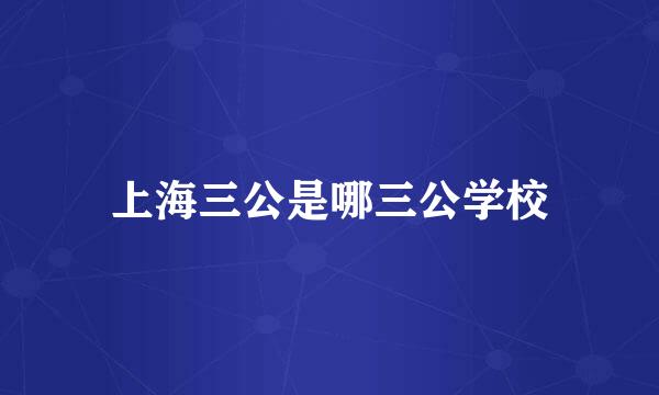 上海三公是哪三公学校