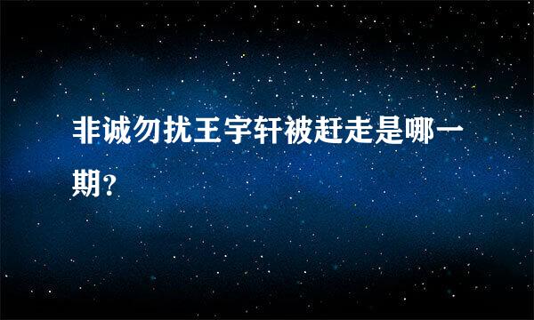 非诚勿扰王宇轩被赶走是哪一期？