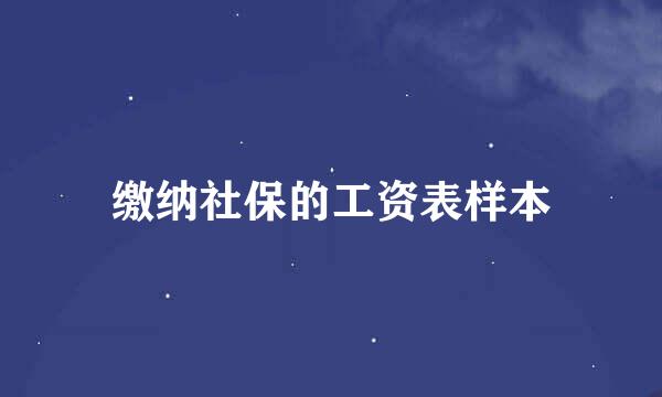 缴纳社保的工资表样本