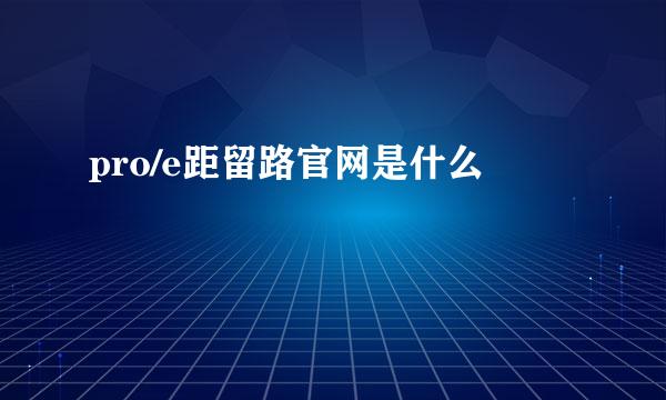 pro/e距留路官网是什么