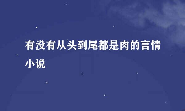 有没有从头到尾都是肉的言情小说