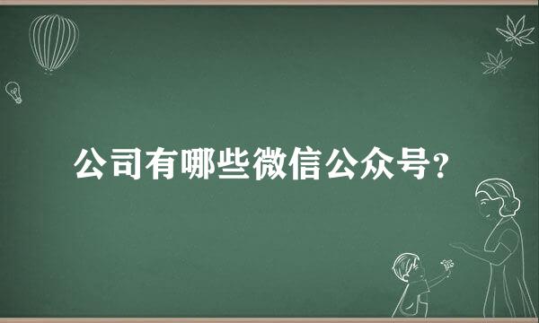 公司有哪些微信公众号？