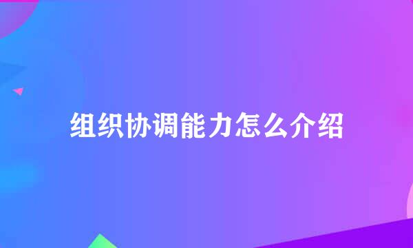 组织协调能力怎么介绍