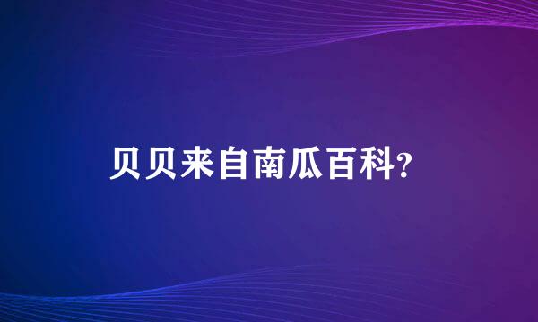 贝贝来自南瓜百科？