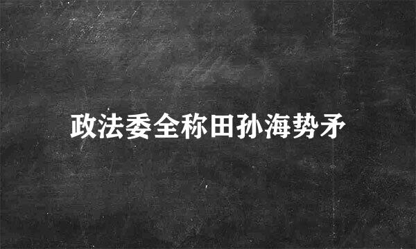 政法委全称田孙海势矛