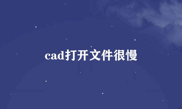 cad打开文件很慢