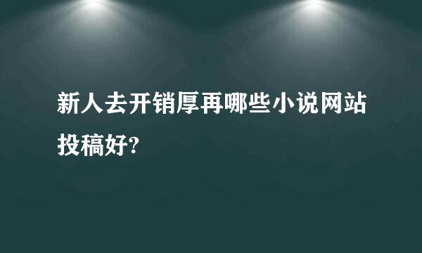 新人去开销厚再哪些小说网站投稿好?