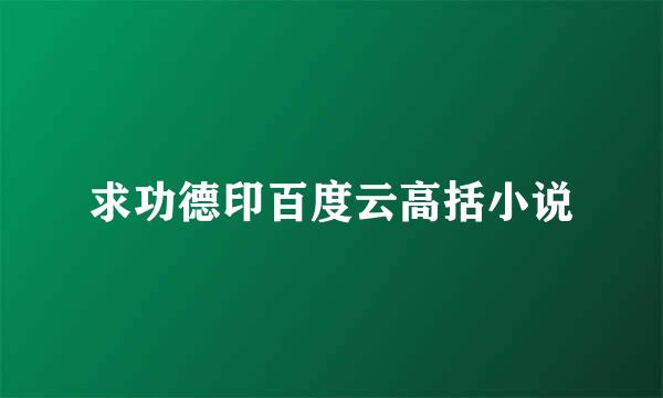 求功德印百度云高括小说