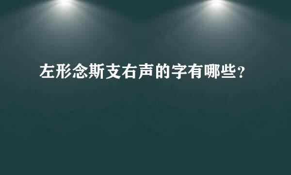 左形念斯支右声的字有哪些？