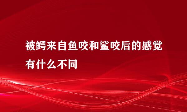 被鳄来自鱼咬和鲨咬后的感觉有什么不同