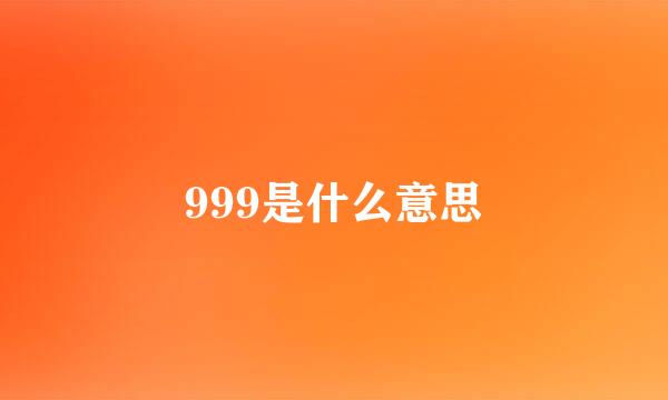 999是什么意思