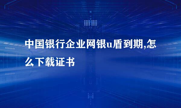 中国银行企业网银u盾到期,怎么下载证书