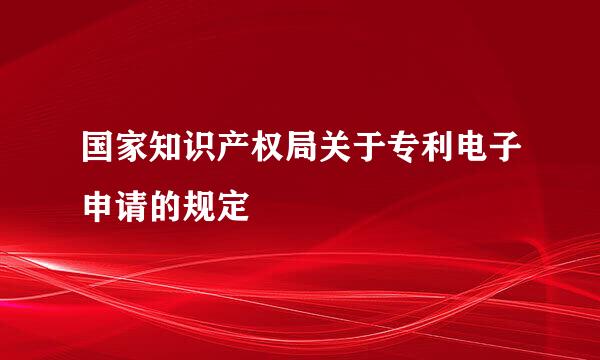 国家知识产权局关于专利电子申请的规定