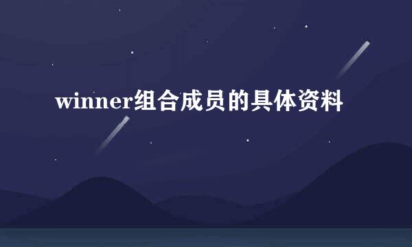 winner组合成员的具体资料