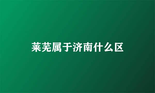 莱芜属于济南什么区