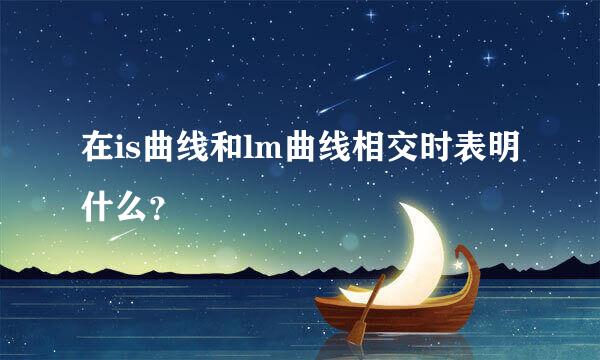 在is曲线和lm曲线相交时表明什么？