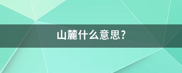 山麓什么意思?