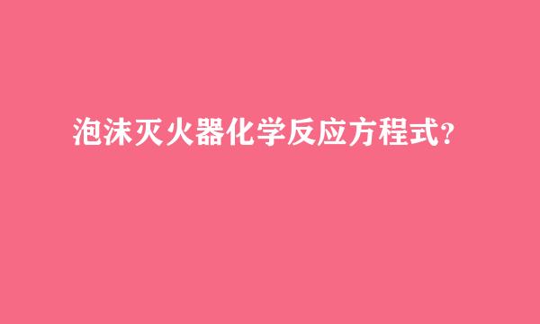 泡沫灭火器化学反应方程式？