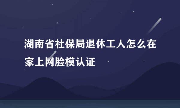 湖南省社保局退休工人怎么在家上网脸模认证