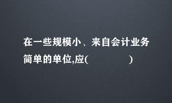 在一些规模小、来自会计业务简单的单位,应(    )