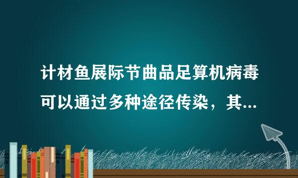 计材鱼展际节曲品足算机病毒可以通过多种途径传染，其中传播速度最快的传染途径是通过    。