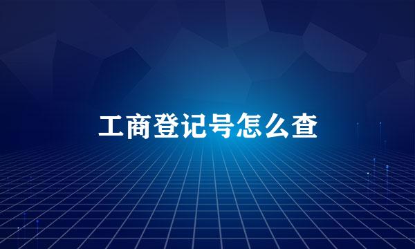 工商登记号怎么查