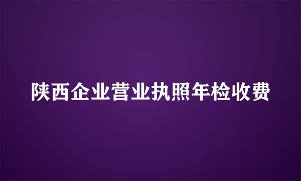 陕西企业营业执照年检收费