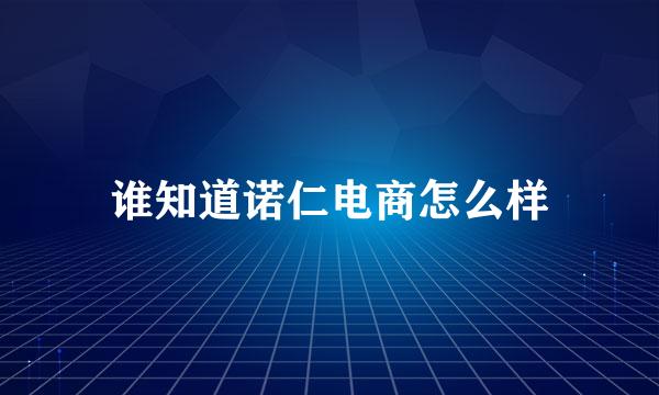 谁知道诺仁电商怎么样