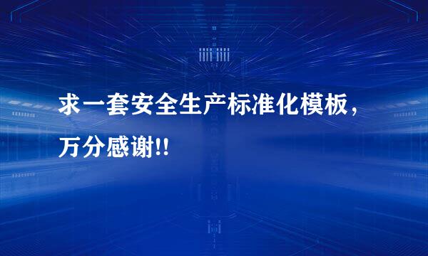 求一套安全生产标准化模板，万分感谢!!