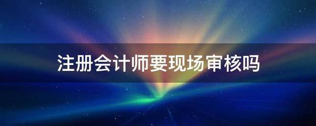 注册会计师要现场审核吗