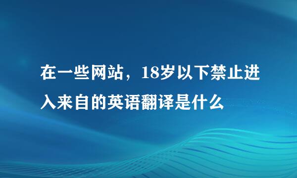 在一些网站，18岁以下禁止进入来自的英语翻译是什么