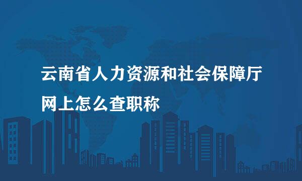 云南省人力资源和社会保障厅网上怎么查职称