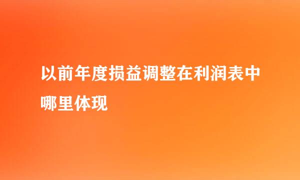 以前年度损益调整在利润表中哪里体现