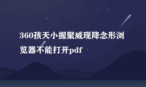 360孩天小握聚威现降念形浏览器不能打开pdf