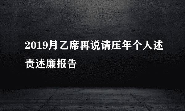 2019月乙席再说请压年个人述责述廉报告