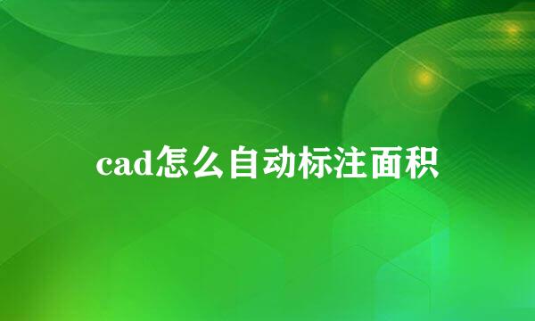 cad怎么自动标注面积