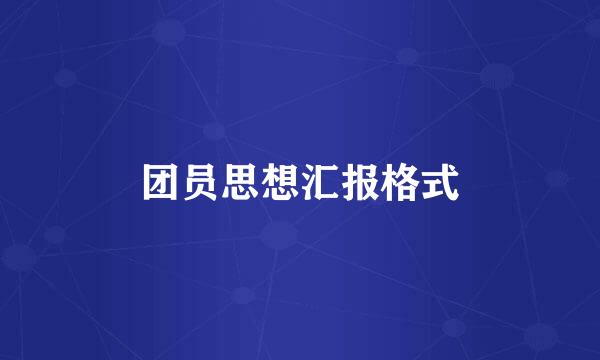 团员思想汇报格式