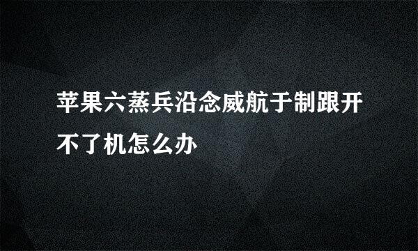 苹果六蒸兵沿念威航于制跟开不了机怎么办