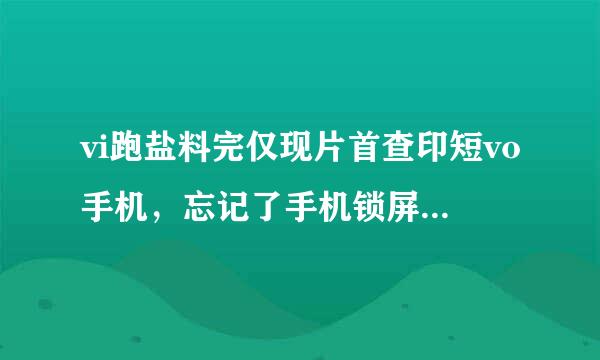 vi跑盐料完仅现片首查印短vo手机，忘记了手机锁屏密码怎么办