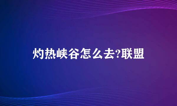 灼热峡谷怎么去?联盟