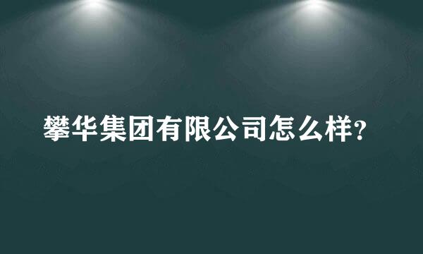 攀华集团有限公司怎么样？