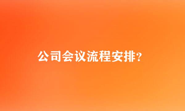 公司会议流程安排？