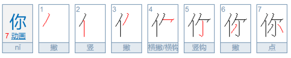 你:笔顺怎么写