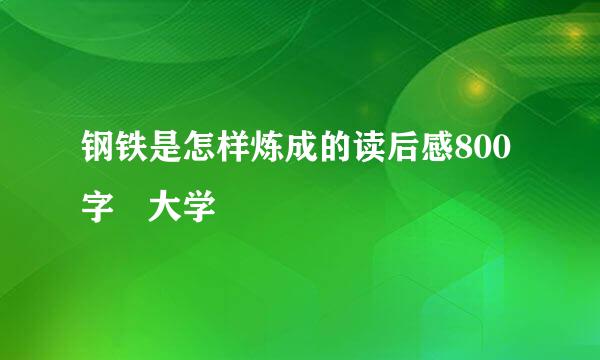 钢铁是怎样炼成的读后感800字 大学