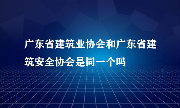 广东省建筑业协会和广东省建筑安全协会是同一个吗