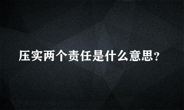 压实两个责任是什么意思？