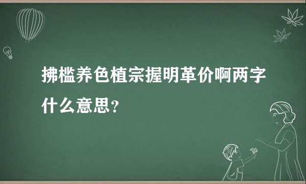 拂槛养色植宗握明革价啊两字什么意思？