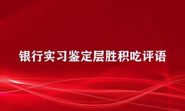 银行实习鉴定层胜积吃评语