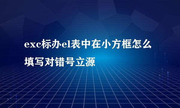 exc标办el表中在小方框怎么填写对错号立源