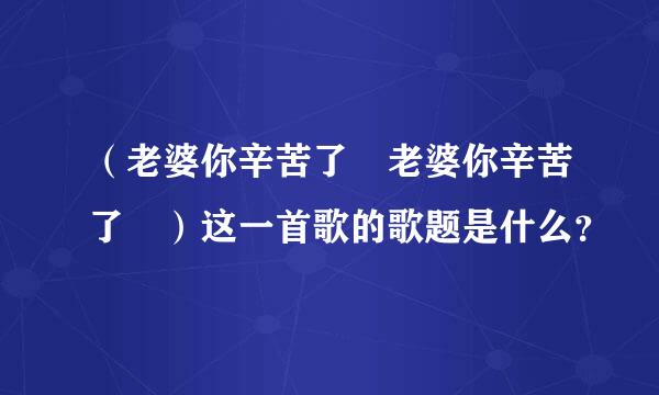 （老婆你辛苦了 老婆你辛苦了 ）这一首歌的歌题是什么？